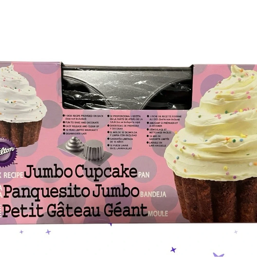 Cupcake Pan Cake Pan Non-Stick WILTON Jumbo 3D Giant Cupcakes Cup Cakes Recipe 1